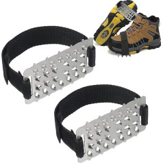 Non-Slip Shoe Spikes, SilverChry Spikes for Shoes Smooth Ice, Crampons for Hiking Shoes, Shoe Spikes Cover, Snow Chains Universal, 1 Pair of Crampons for Hiking Shoes, Ice Snow Grips