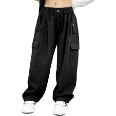 Oyolan Children's Girls' Cargo Trousers Jogging Bottoms Hip Hop Jazz Sweatpants Teenager Cargo Trousers Sports Trousers Streetwear Leisure Trousers