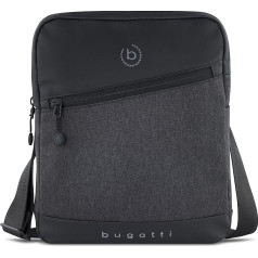 bugatti Universe Men's Small Black Shoulder Bag Mini Messenger Bag, black, messenger