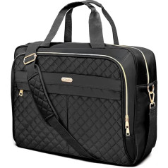 WIRABO 17.3 Inch Laptop Bag Women Men Laptop Bag Waterproof Briefcase for Business Travel School Work Bag, black, Utility