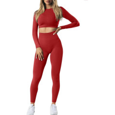 JN JANPRINT Women's Tracksuit Sports Sets Sports Suits Jogging Suit Long Sleeve Sports Top and High Waist Trousers 2 Pieces Clothing Sets Yoga Outfit Sportswear Gym Leggings Set