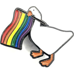 Honk Goose LGBT Gay Pride Flag Evil Meme Game Funny Metal Pin Badge LGBTQ+ Metal, Metal