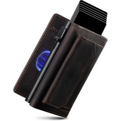 DODENSHA MagSnap Men's Wallet I Slim Wallet with XL Coin Compartment for 10+ Coins I Credit Card Holder Wallet Men for 10+ Cards I Magnetic Closure Wallet Men I RFID Protection, dark brown, Modern