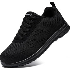 DYKHMILY Safety Shoes Men's Work Shoes Lightweight Anti Smashing Breathable Puncture Resistant Comfortable Fashion Protective Shoes Steel Toe Cap Trainers
