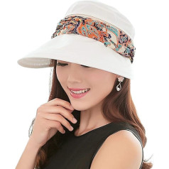 Foldable Sun Hat Women's UV Protection Hats Sun Protection Anti-UV Beach Hat Fishing Hat Cap - beige