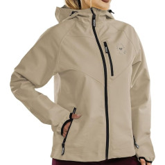 Wulibike Softshell Jacket Women's Waterproof Cycling Jacket Fleece Running Jacket Breathable Functional Jacket Windproof Hiking Jacket with Hood Warm Windbreaker