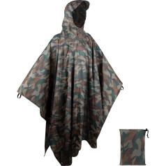BALIGO 3-in-1 Multi-Purpose Rain Poncho Long Waterproof Men & Women Lightweight Quick Drying Rain Cape with Hood Rain Jacket Raincoat Rain Poncho Raincoat for Camping Outdoor Hunting