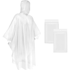 Okydoky Rain Poncho with Hood, Transparent Drawstring Hood and Thicker Material, Waterproof Disposable Rain Jackets for Festivals, Concerts, Hiking, Cycling, Camping, Outdoo