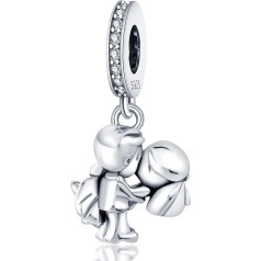 Pandovo Charm Pendant 925 Sterling Silver 5A Cubic Zirconia for Pandora Bracelet Charm Bead Pendant Dangle Compatible with European Bracelets Necklaces Jewellery Gift for Women