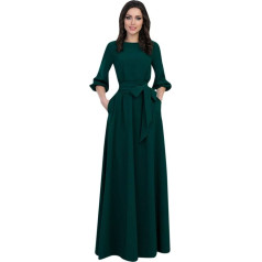 Nidddiv Evening Dresses Elegant for Wedding Maxi Dress Winter Wide Neck Lantern Sleeves Ball Dresses Women's Long Cocktail Dress Ankle-Length Party Dress Red Vintage Long Dresses Prom Dress
