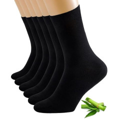 Niofind Men's Women's Bamboo Socks, Unisex Business Long Bamboo Socks, Soft, Breathable, Classic Black White, 6 Pairs 43-46, 39-42, 35-38, 47-50