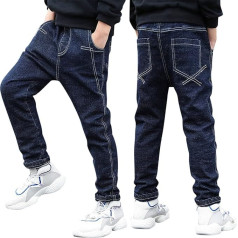 Generisch Boys' Trousers - Casual Trousers Plain Fleece Trousers Girls Baggy Trousers Low Waist Jeans Straight Denim Trousers Windproof Warm Snow Trousers Autumn and Winter