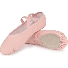 boruizhen Canvas Ballet Shoes Girls Children Ballet Slippers with Split Leather Sole Dance Shoes Girls and Women Black Beige Peach Pink EU21-44