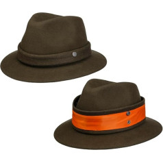 LIERYS Hunting Men's Hunting Hat - Felt Hat with Signal Band (Neon Colour) - Made in Italy - Outdoor Hat Water-Repellent and Crushable - Wool Hat Summer/Winter - Rain Hat