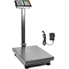 QWORK Foldable 600 lb Weight Computing Postal Scale, Floor Platform Digital Scale, Accurate Stock Large Shipping Mailing LB/KG Price Calculator