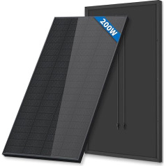FIREFLY ENERGY Modulo Solar Panel 200 W Solar Monocristallino da 200 Watt Complete Black Monocrystalline Photovoltaic Solar Panel Solar Panel for Motorhome, Balcony System, Garden Shed, Boat