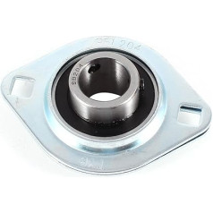 sourcing map Sbpfl204 Pressed Steel 2-Bolt Flange Pillow Block Bearing 20 mm ID, Rubber