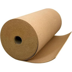 Cork Roll in Various Sizes – Cork – Roll – Sold by the Metre Size 1 Piece = 1 Metre Cork – Impact Sound Insulation – Insulation Underlay – Footstep Sound Cork – Cork Board – Parquet Laying – 5 mm