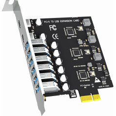 GLOTRENDS U6A2C 8-Port (2 Type C + 6 x Type-A) USB 3.0 5Gbps PCIe Expansion Card for Intel, AMD, and ARM Platform, Compatible with Windows and Linux (Does Not Support Mac OS)