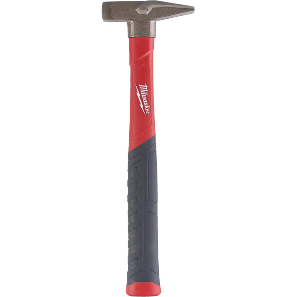 Milwaukee Fibreglass Engineer's Hammer, Handle with Soft Grip Coating, High User Comfort, DIN 1041, 200-1000 g, Size: 200 g