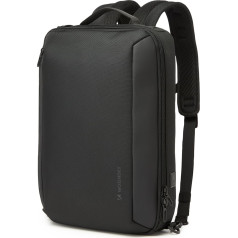 Premium klases klēpjdatora mugursoma 15,6'' klēpjdatoram ar USB siksnu 42x8x28cm - melna