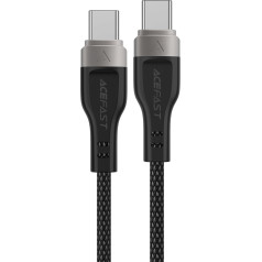 Acefast USB-C 480Mb/s 100W kabelis ar magnētisko organizatoru 1,2 m - melns
