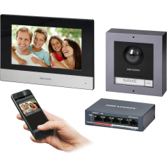 HIKVISION DS-KIS602(B) vienģimenes PoE video durvju ieejas komplekts ar 7