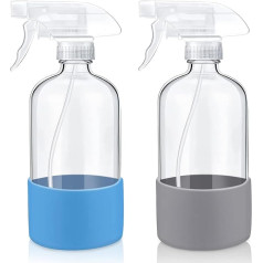 Set of 2 500 ml Glass Spray Bottles, Plant Spray Bottle with 3 Modes, for Cleaning, Essential Oils, Hair Care, Adjustable Nozzle, Environmentally Friendly