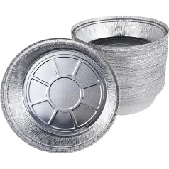 Pack of 100 Aluminium Baking Moulds, Diameter 18 cm, Disposable Baking Moulds, Aluminium Bowls, Linzer Cake, Souffle Moulds, Aluminium, High-Quality Cake Mould for Roasting and Desserts