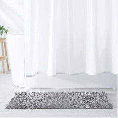 AmazonBasics - bath rug, shaggy, non-slip, microfiber, 53 x 86 cm, platinum colors