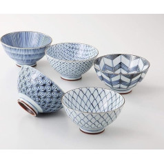 Saikai Pottery Traiditional Japanese Rice Bowls (5 Bowls Set) 19541