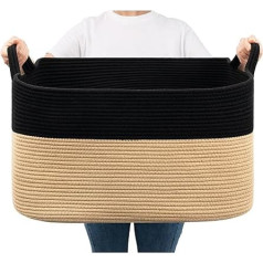 TIMEYARD Laundry Basket, Basket Storage, Foldable Laundry Basket, Laundry Hamper, Storage Basket Children for Toys, 65 L, Black and Brown