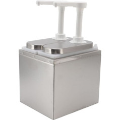 2/3 L Sauce Bottle Dispenser, Stainless Steel Pumps for Spice Dispenser, Storage Container for Ketchup, Mustard, Mayo, Sauces, Olive Oil, 1 Litre Capacity per Jar (1 L Double)