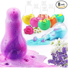 Bath Bombs for Children - 8 Colours Bath Bombs Magic Potion, Non-Toxic and Colourful Bath Foam, 8 Different Fragrances Bath Additive Children, Fun, Skin-Friendly for Bath Bombs Children - 480 g