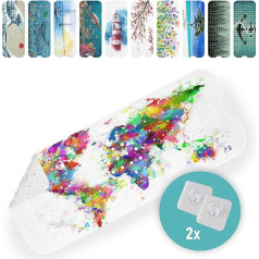 Bath Mat 100 x 40 cm World Map | Bath Mat Non-Slip | Includes Hanging | Mould Resistant | Machine Washable | BPA Free | Non-Slip Mat Bath & Bath Mat Children
