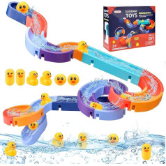 34-Piece Bath Toy, Bath Toy Children's Set, DIY Marble Run Water Toy from 3 4 5 6 Years, Baby Bath Toys with Suction Cups, Water Toy Children Bath Fun Gift Girls Boys