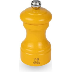 PEUGEOT - Bistro Pepper Mill 10 cm - Classic Grinding Adjustment - Made of Wood with PEFC Seal - Saffron Yellow Lacquered