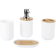 4-Piece Bathroom Accessory Set, Bathroom Accessory Set, Bathroom Organiser, Bathroom Accessory Set, Bathroom Accessory Set, 4-Piece Bathroom Accessories, Bathroom Utensils (White)