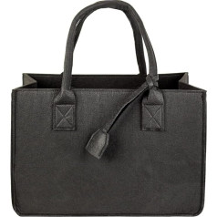 Schramm® Felt Bag in 7 Colours, 40 x 27 x 27 cm, Firewood Bag, Shopping Bag, Storage Bag, Felt Bag, Colour: Black/Black