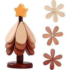 Wooden Tree Coasters Wooden Coasters, 3 Wooden Coasters + 1 Stand, for Hot Dishes, Cups, Bowls, for Pot Holders, Kitchen, Gift, Home Ornaments