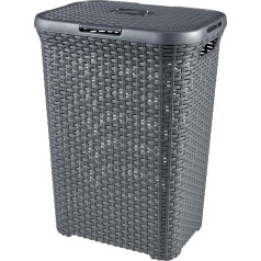 Curver 189211 Laundry Basket Wicker Look Polypropylene 60 L