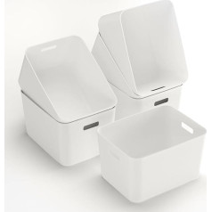 Cetomo 17L x 6 Storage Baskets, Storage Bins, Household Organizer with Handles for Kitchen, Office, Countertops, Cupboards, Bedroom and Bathroom