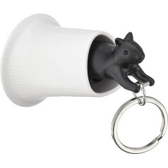 Qualy Squirrel Keyring Keyholder, White/Black