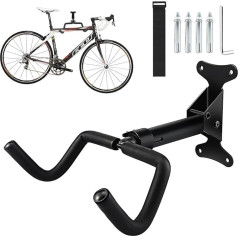 Wall Mount Bicycle, 30 kg Carry, Bicycle Wall Mount, Angle and Wall Distance Adjustable, Bicycle Mount Wall, Bicycle Stand for Mountain Bike, Road Bike, MTB for the Garage with Wheel Straps