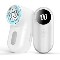 Pompom Remover for Clothes, 5W Powerful Electric Lint Remover with 3 Speeds, Fabric Shaver Rechargeable with 2 Shaving Heads, Lint Shaver Brush, Fuzz Debobbler for
