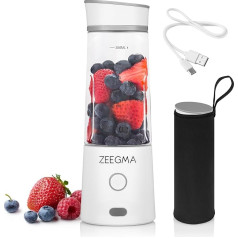 ZEEGMA Vitamins GO Portable Mixer for Cocktails and Smoothies 300 W, Personal Blender, Mini Blender 450 ml with 6 Blades, 2 Speeds Battery 5000 mAh, 25 Applications per Charge