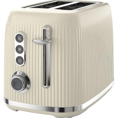 Breville Bold 2 Slice Toaster Vanilla Cream with High and Wide Slots | Cream and Chrome Silver [VTR003