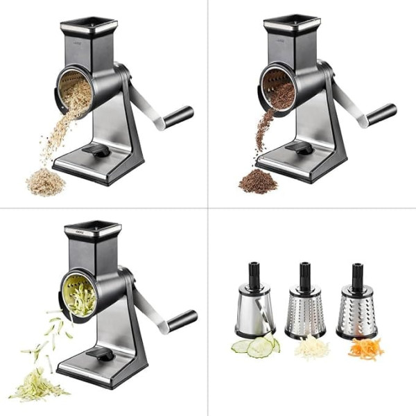 Gefu GE19080 Transforma Grater Drum Stainless Steel 28 x 13.6 x 28.1 cm