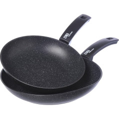 Moneta 0018736569 Etnea Induction Frying Pan Set, Aluminium, Black