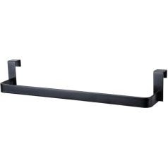 Kibath 438423 Towel Rail Stainless Steel No Drilling for Bathroom Furniture Matt Black Finish Length 36 cm No Tools Required 36 cm